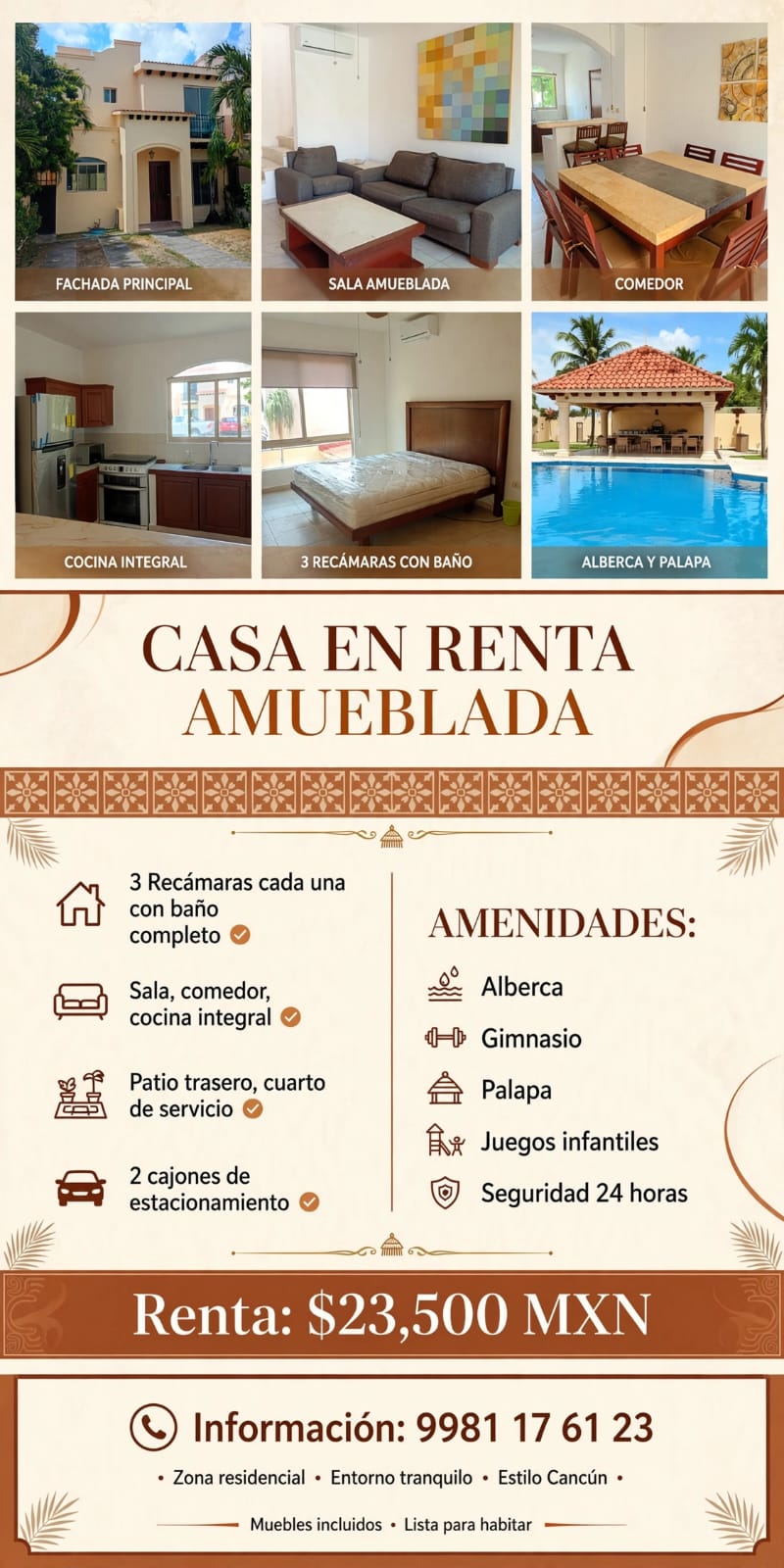 Casa en renta en SM 50 foto 1