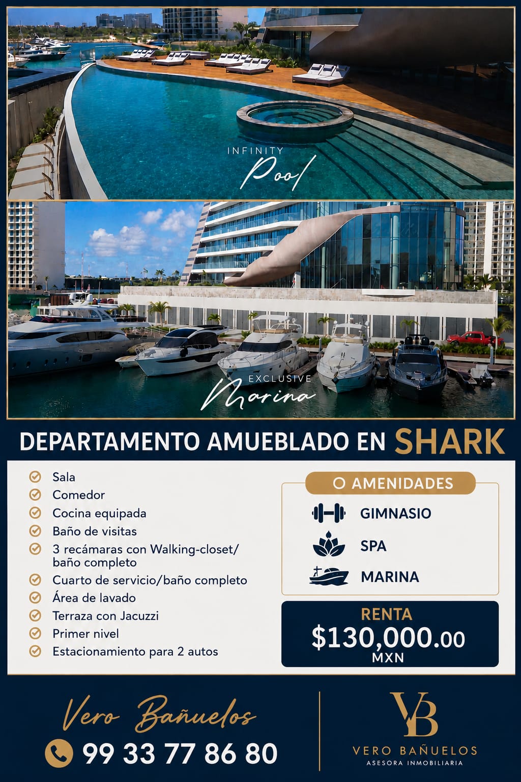 Departamento en renta en Puerto Cancún foto 1