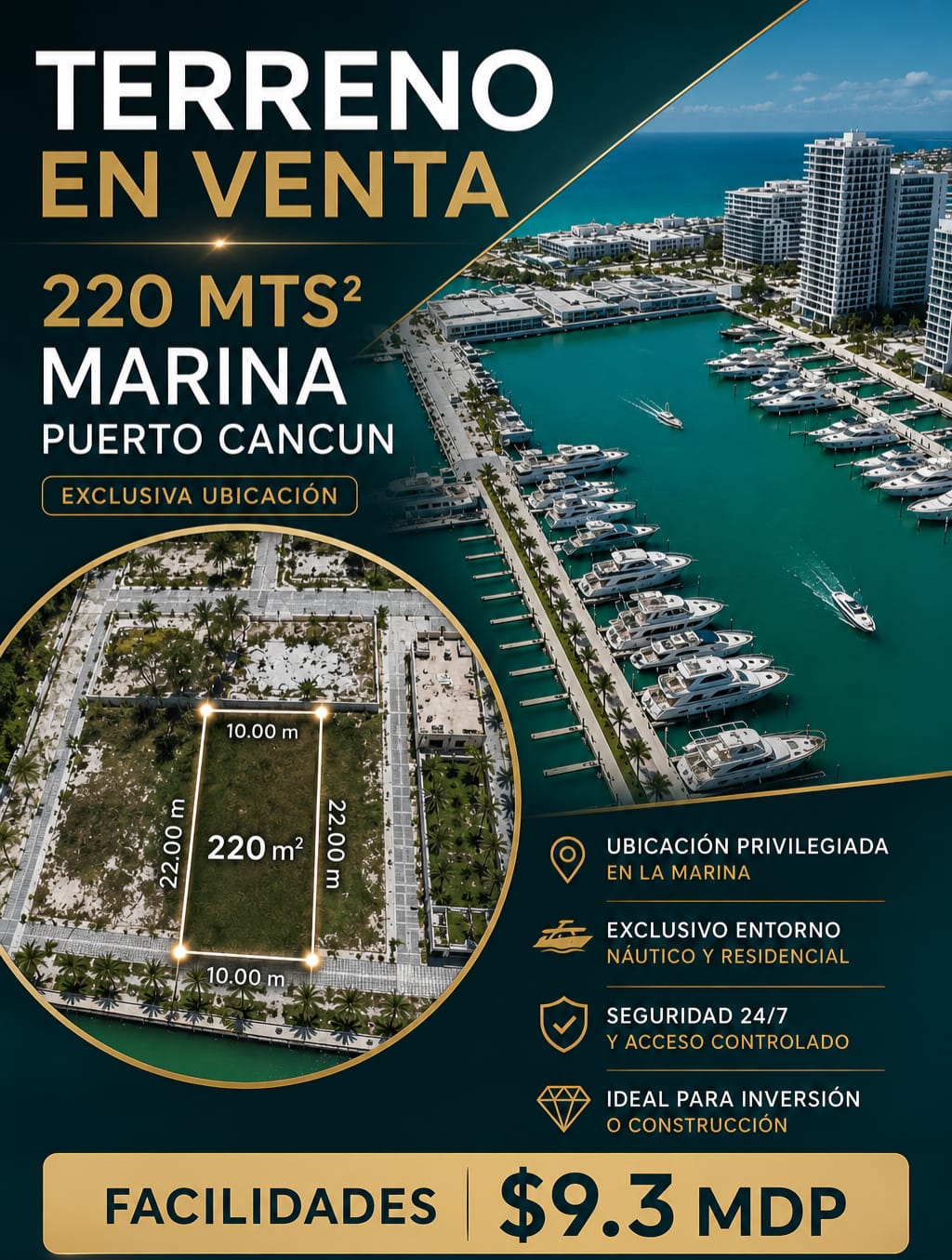 Terreno en venta en Puerto Cancún foto 1