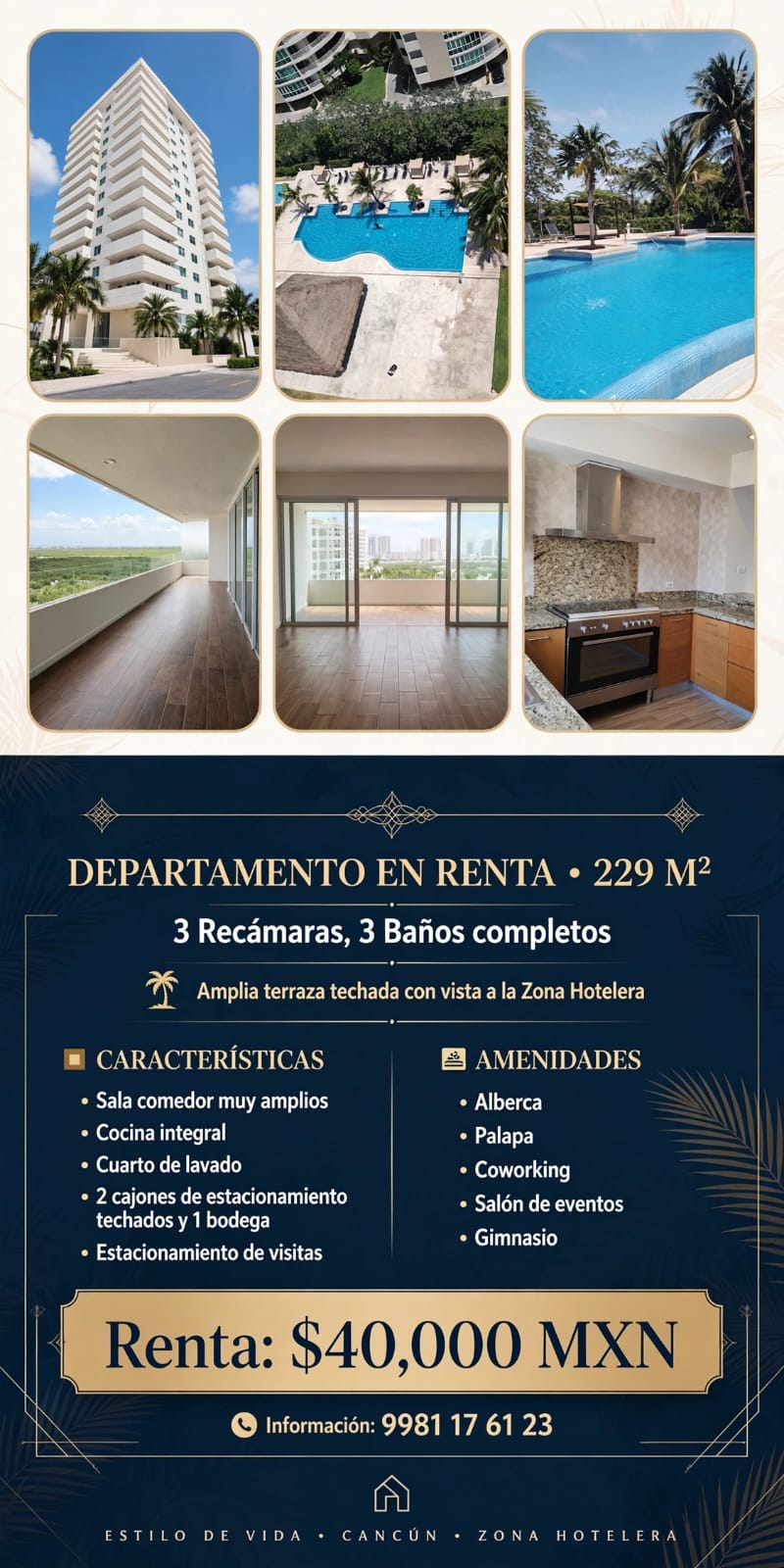 Departamento en renta en Zona Hotelera foto 1