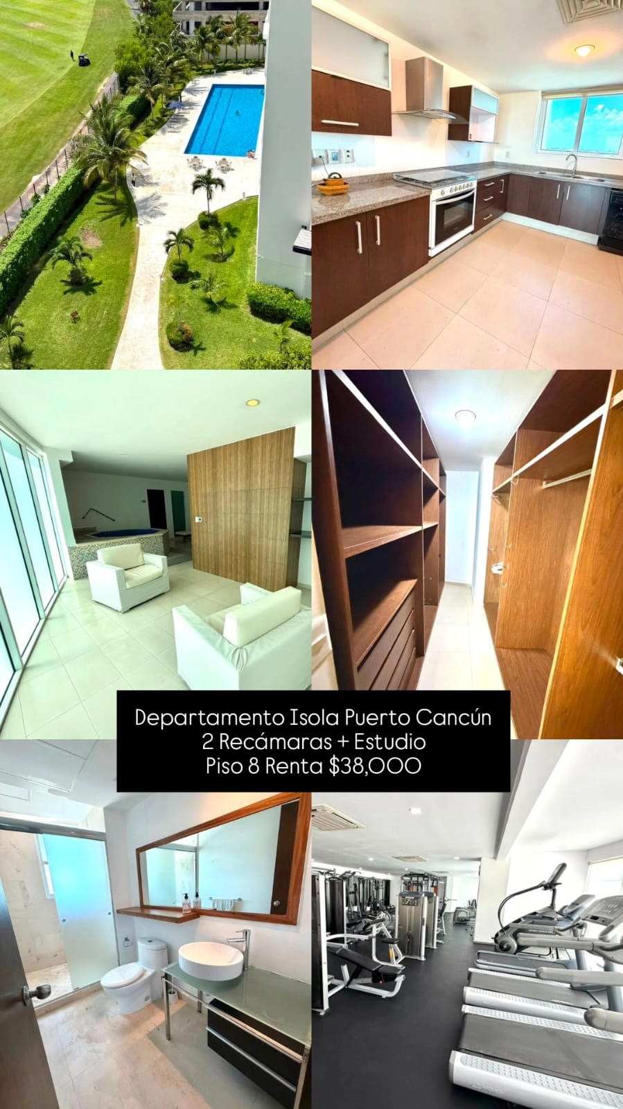 Departamento en renta en Puerto Cancún (Isola) foto 1
