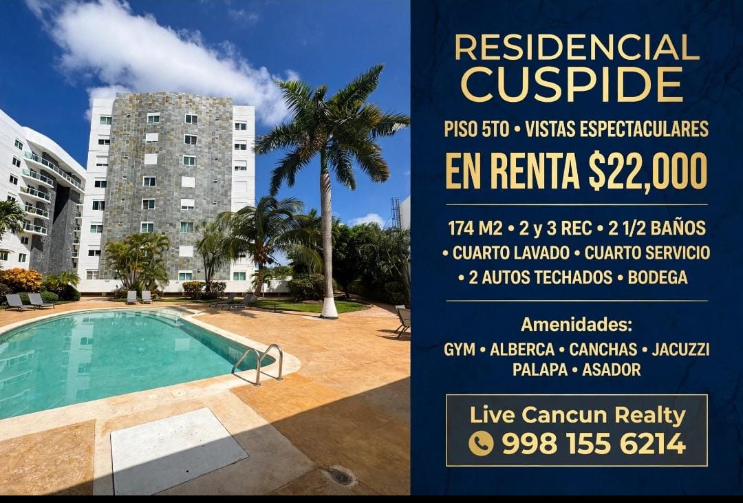 Departamento en renta en Residencial Cuspide — $22,000 MXN