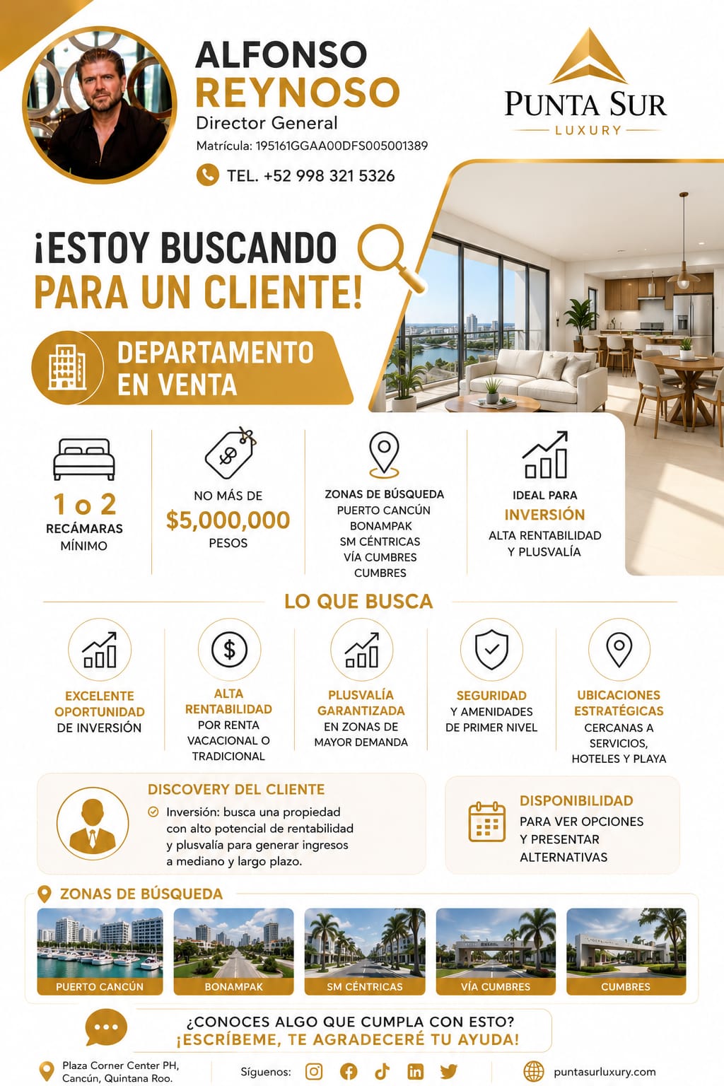 Departamento en renta en Puerto Cancún, Bonampak, SM Céntricas, Vía Cumbres o Cumbres foto 1
