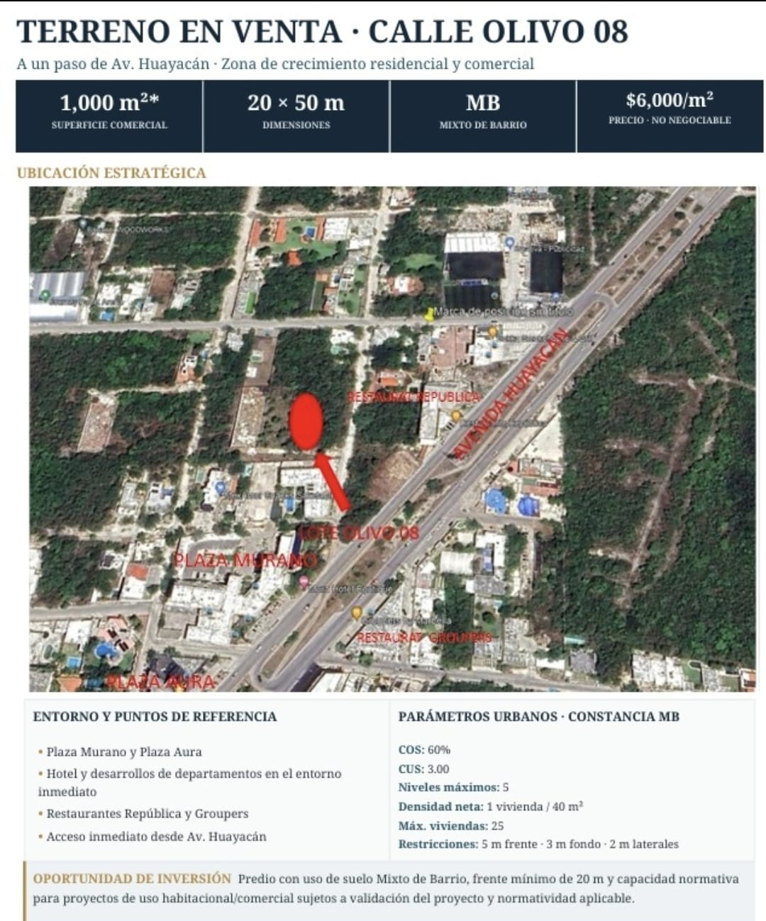 Terreno en venta en Avenida Huayacán foto 1