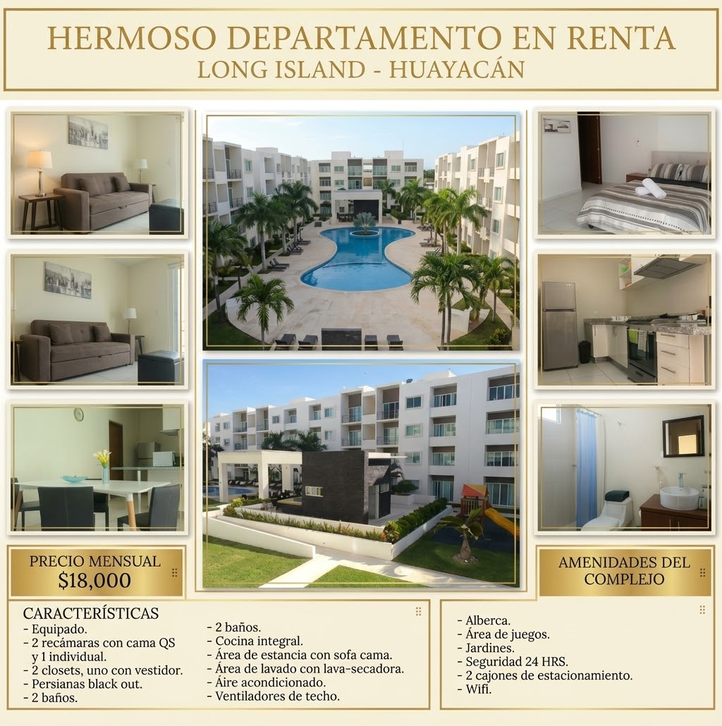 Departamento en renta en Huayacán foto 1