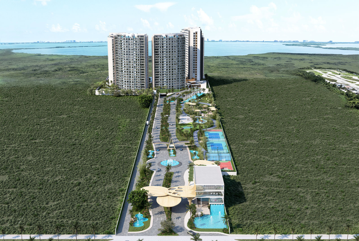 Departamento en venta, en Cancún, Quintana Roo, 1 recámaras, 1 baños — Aurora Towers - Departamento 1 Recámara en Venta en Cancún (foto 2)