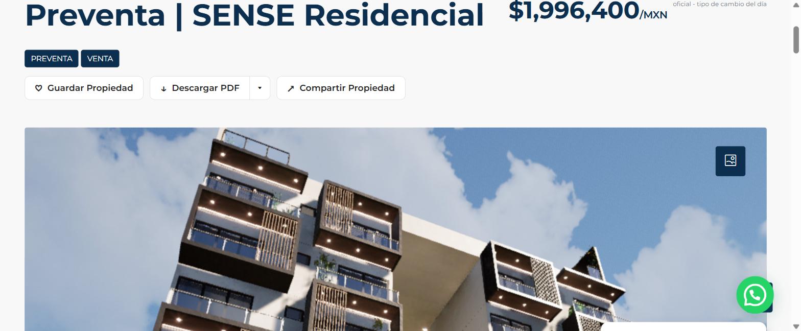 Departamento en venta, en Cancún, Quintana Roo, 1 recámaras, 1 baños — SENSE Residencial - Departamento en Preventa, Cancún