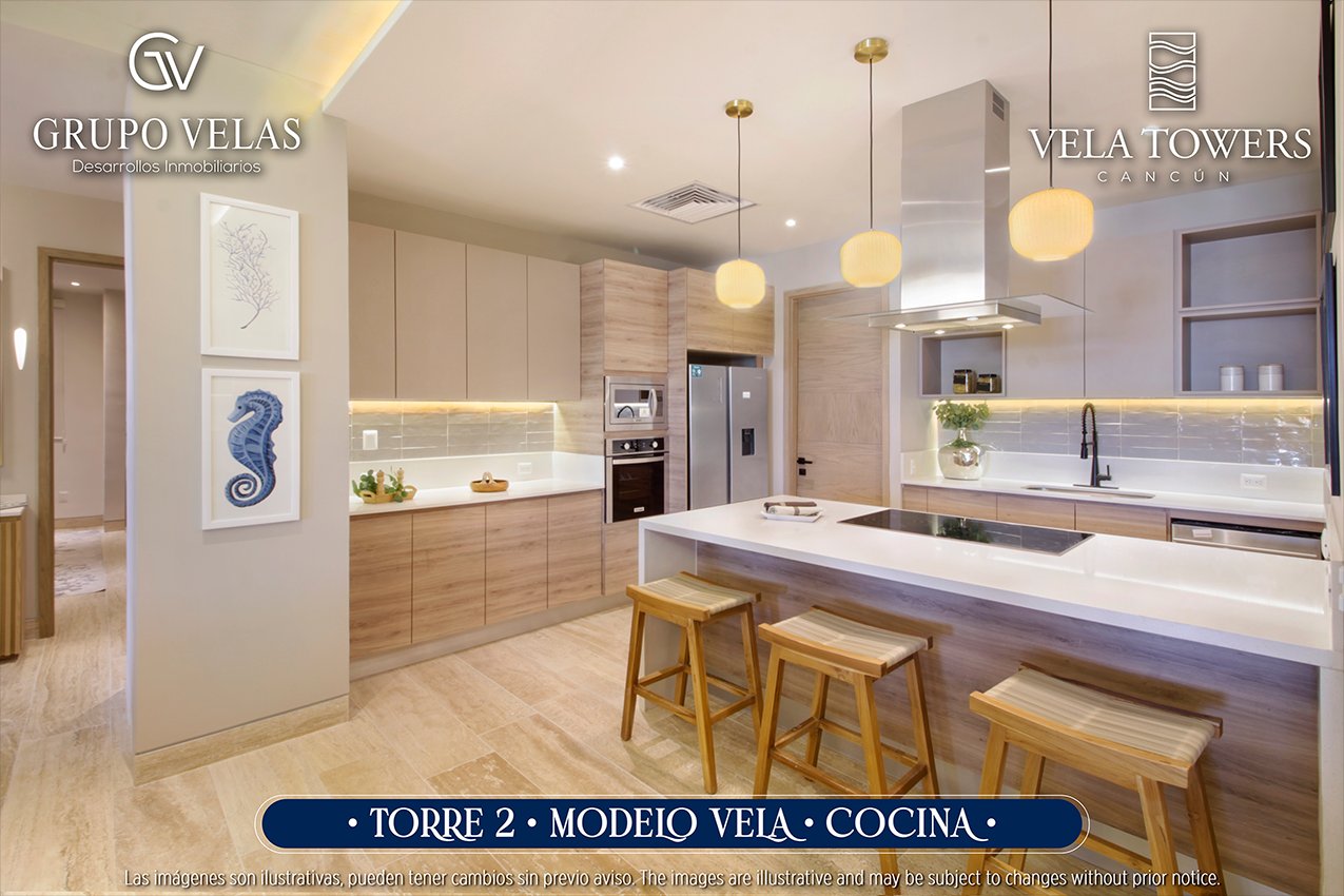 Departamento en venta, en Cancún, Quintana Roo, 3 recámaras — Vela Towers Cancún | Departamentos de Lujo en Venta, SM 13 (foto 3)