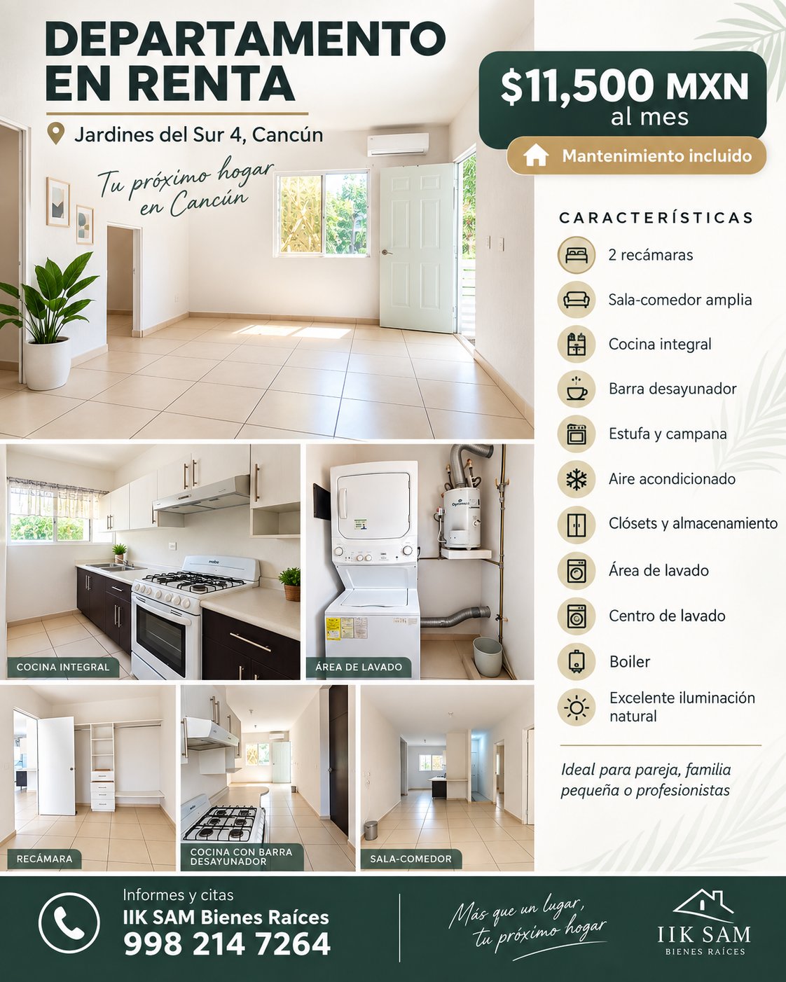 Departamento en Renta en Jardines Sur 4, Cancún 12