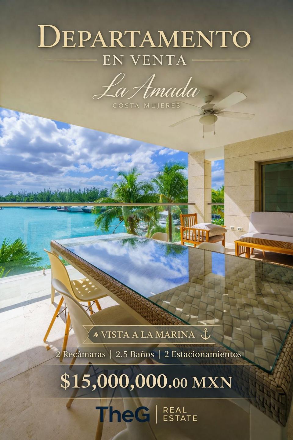 Se vende exclusivo departamento ubicado en La Amada, dentro de la zona de Costa Mujeres.
