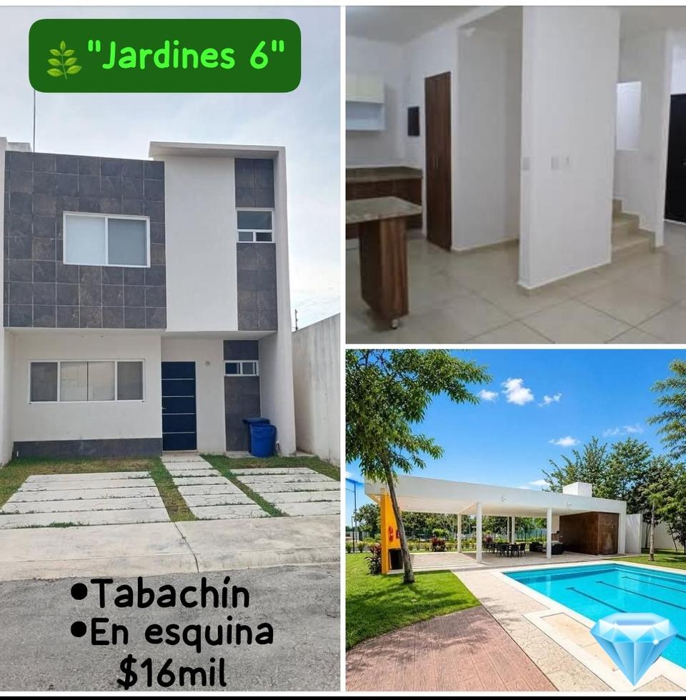 Casa en esquina en Jardines 6, modelo Tabachín. Se renta sin muebles por $16,000 MXN mensuales.