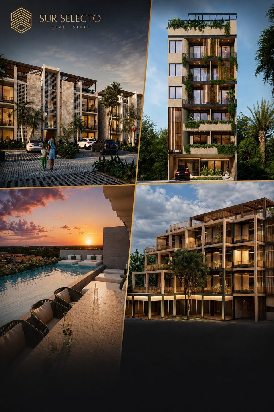 Proyecto LUA3030 en Playa del Carmen con estudios, departamentos de 1 y 2 recámaras y PH. Entrega diciembre 2027. Desde $2,695,000 MXN.