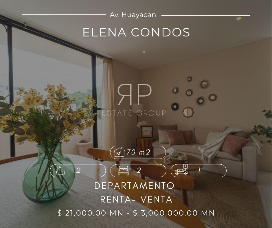 Departamento en venta en Elana Condos, sobre Avenida Huayacán. Precio de venta $3,000,000 MXN.