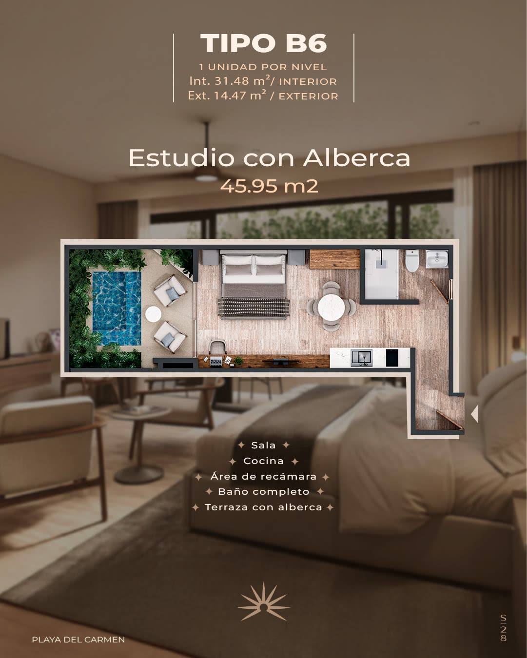 Studio garden con alberca privada